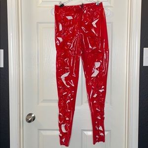 Boutique red liquid pants